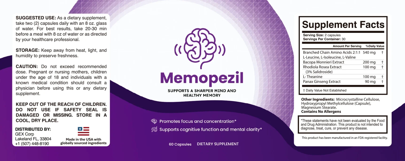 Memopezil Product Label